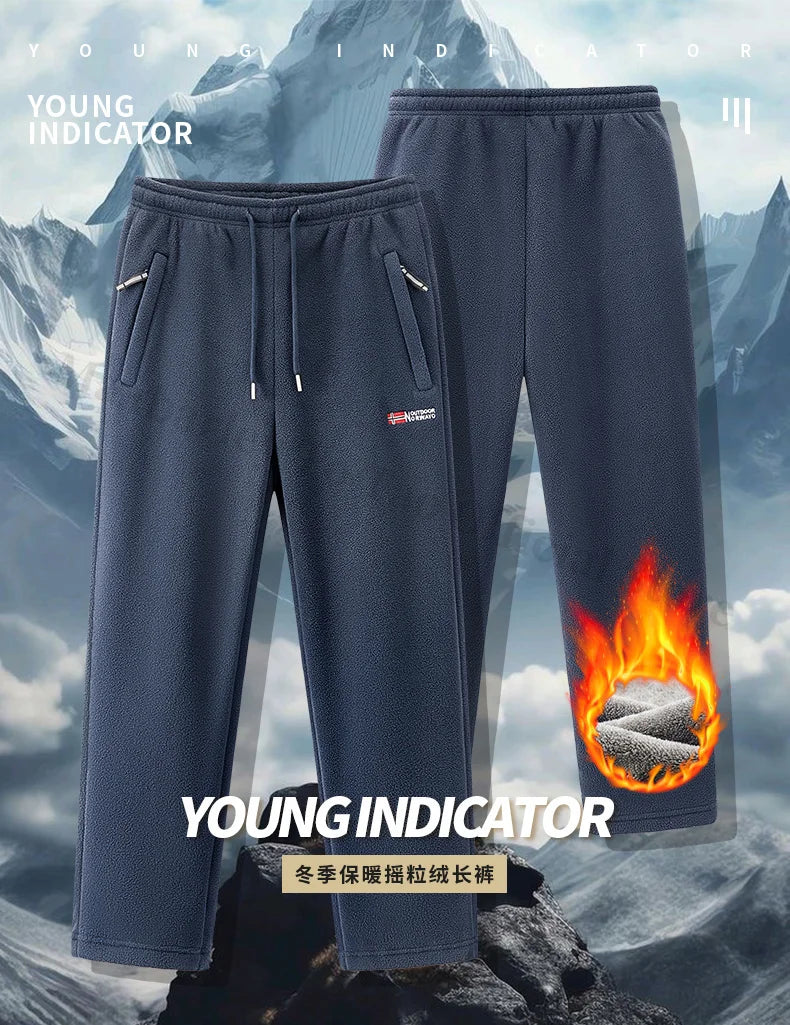 Winter Fleece Ski Pants Men's High Quality Extreme Cold Wool Thick Warm Trousers Women New 2025 Outdoor Camping Work Sweatpants.