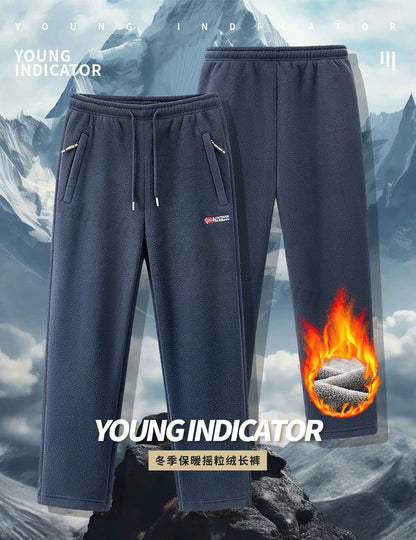 Winter Fleece Ski Pants Men's High Quality Extreme Cold Wool Thick Warm Trousers Women New 2025 Outdoor Camping Work Sweatpants.