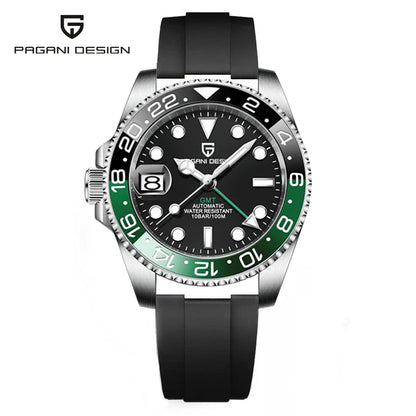 PAGANI DESIGN 40MM Ceramic GMT Automatic Watch Men's Mechanical Watch Sapphire Glass 100m Waterproof Men's Mechanical Watch