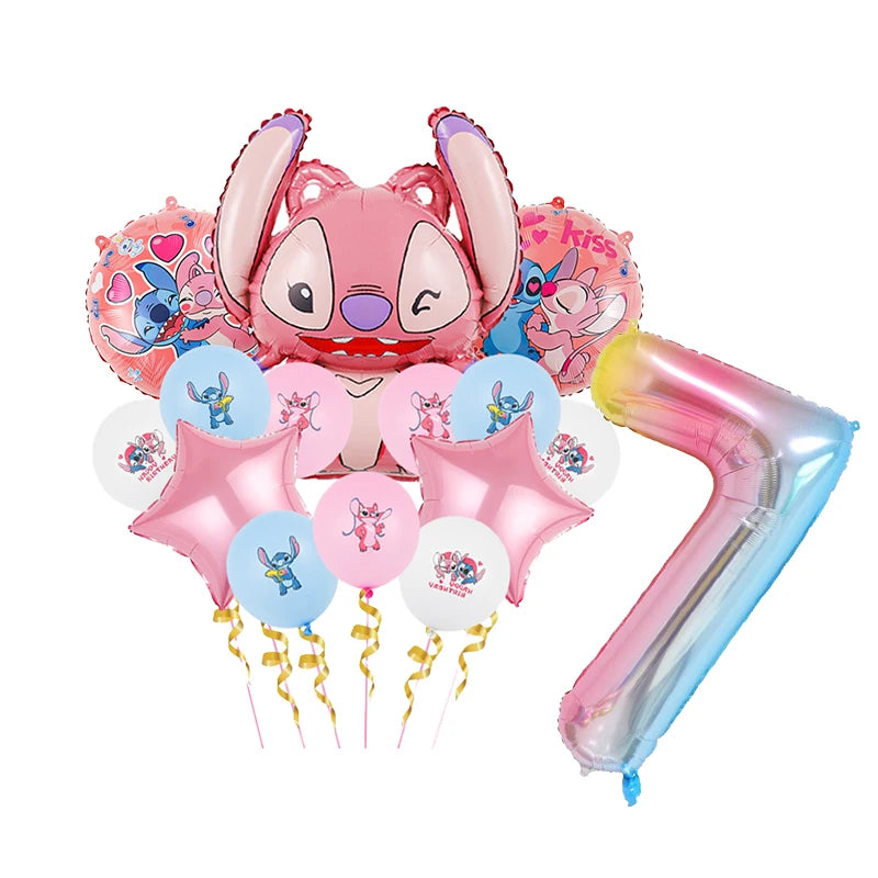 Disney Stitch Geburtstagsparty-Luftballons, Lilo & Stitch-Ballon-Sets, Babyparty für Kinder, Geburtstagsparty-Dekorationen, Zubehör, Geschenke
