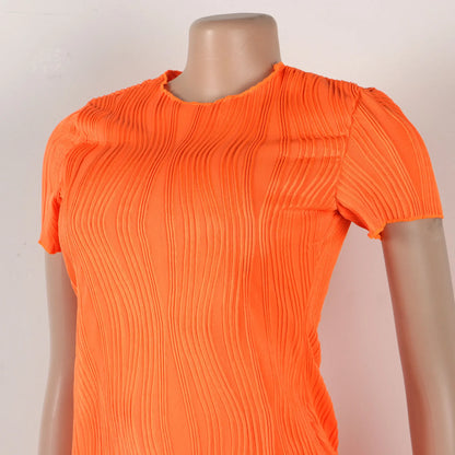 Two Piece Sets Women Pants Set Matching Sets Short Sleeve Solid Casual Tops Long Pants High Waist Bodycon Y2k Streetwear 2025