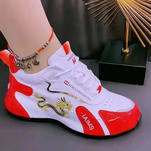Women Designer Sneakers 2024 Summer Leather Waterproof Casual Sports Shoes Women Lightweight Breathable Non-slip Platform Shoes.