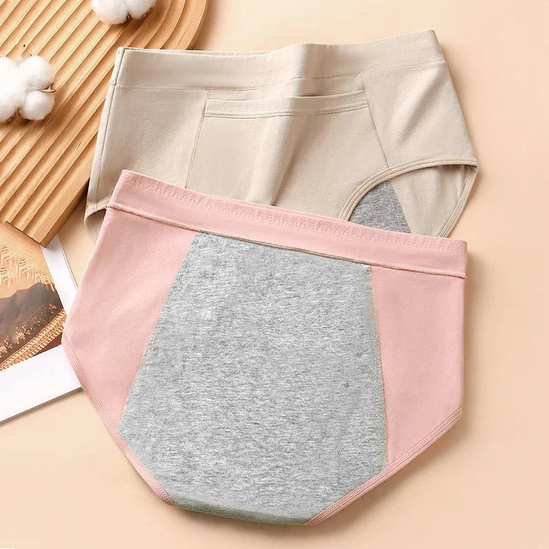 4 Pcs Women's Menstrual Period Panties High Waist Cotton Leak-Proof Underwear Absorbent Postpartum Post Surgery Period Underwear.