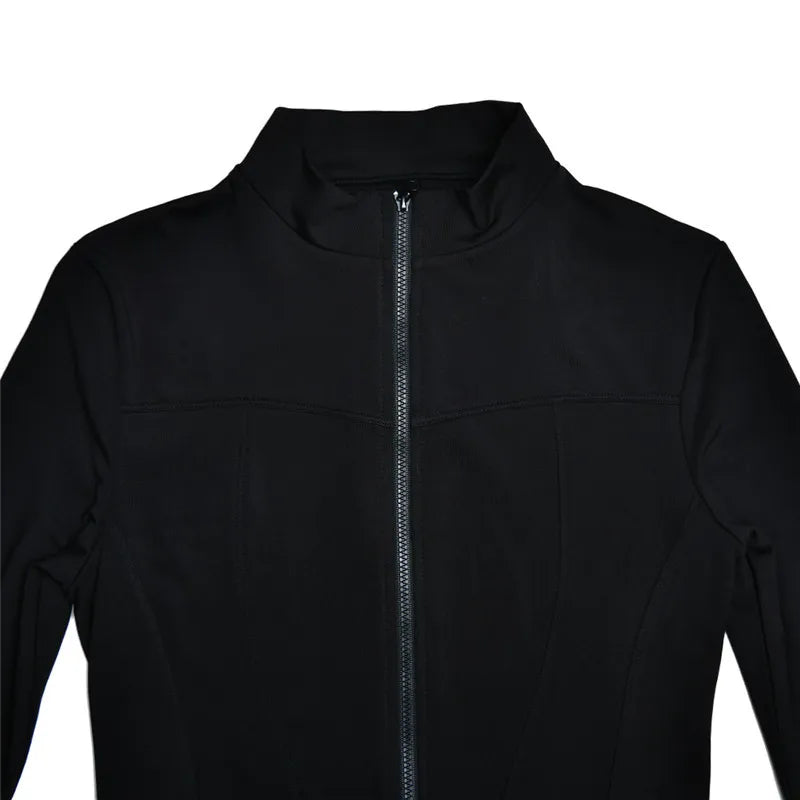 Mozision Autumn Winter Long Sleeve Jumpsuits Women Overalls Fashion Zipper O Neck Sporty Rompers Ladies Casual Playsuits 2023.