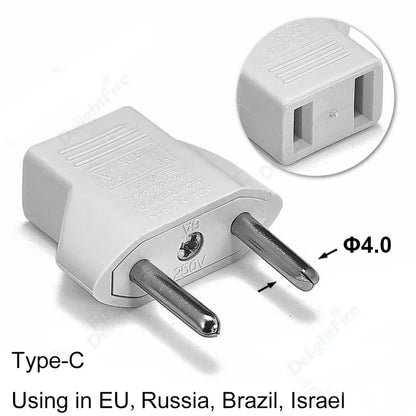 US-Elektrostecker-Adapter, europäisch, EU auf US, Amerika, China, CN, Kanada, CA, Reiseadapter, 2-poliger Stecker, Typ A, Konverter, Netzteil