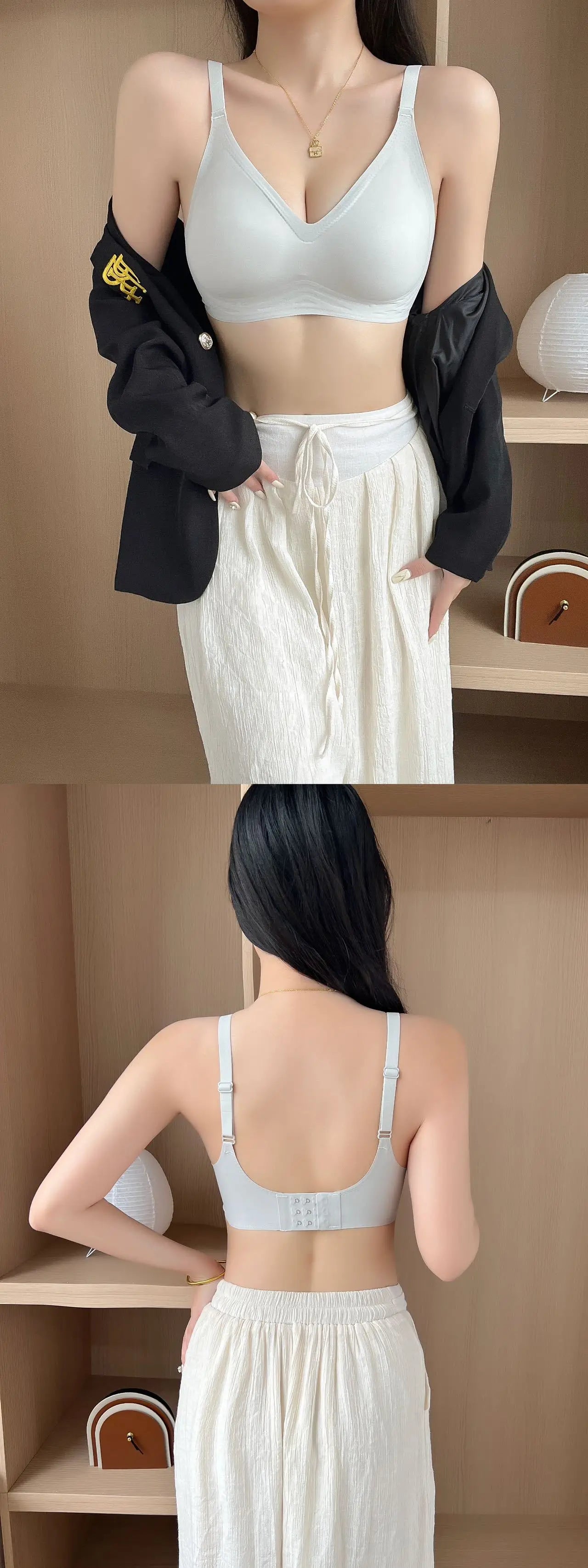 Small breast seamless bra Women's small breast push-up comfortable non-underwire soft support closed breast bra