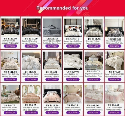 Luxury Satin Jacquard Egyptian Cotton 4/6/10Pcs European Palace Wedding Bedding Set Silky Duvet Cover Set Bed Sheet Pillowcases.