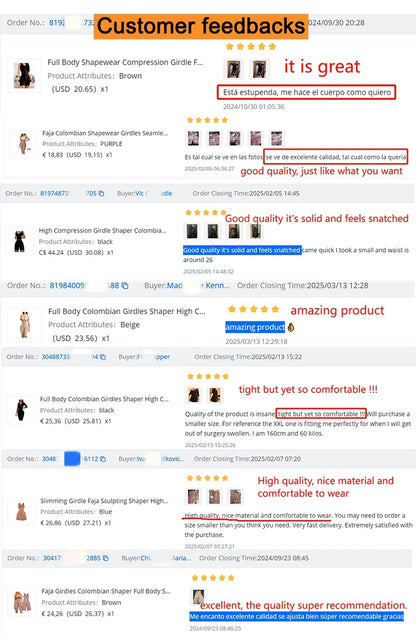 Slimming Fajas Girdles Colombian Shaper Compression Corset Corrective Sheath Tummy Control Bodysuit Butt Lifter Women Shapewear.