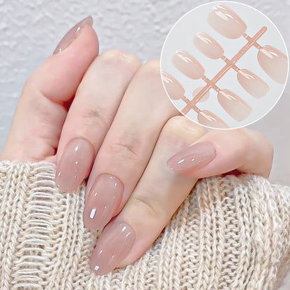 150Pcs M/S/XS Ice Nude Short Oval False Nail French Glossy Matte Simple Press on nails Nude Almond Full Cover Acrylic Fake Nails.