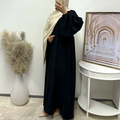Winter Corduroy Abaya Warm Muslim Dress Closed Abayas for Women Dubai Luxury Turkey Kaftan Hijab Robe Ramadan Eid Islam Clothes