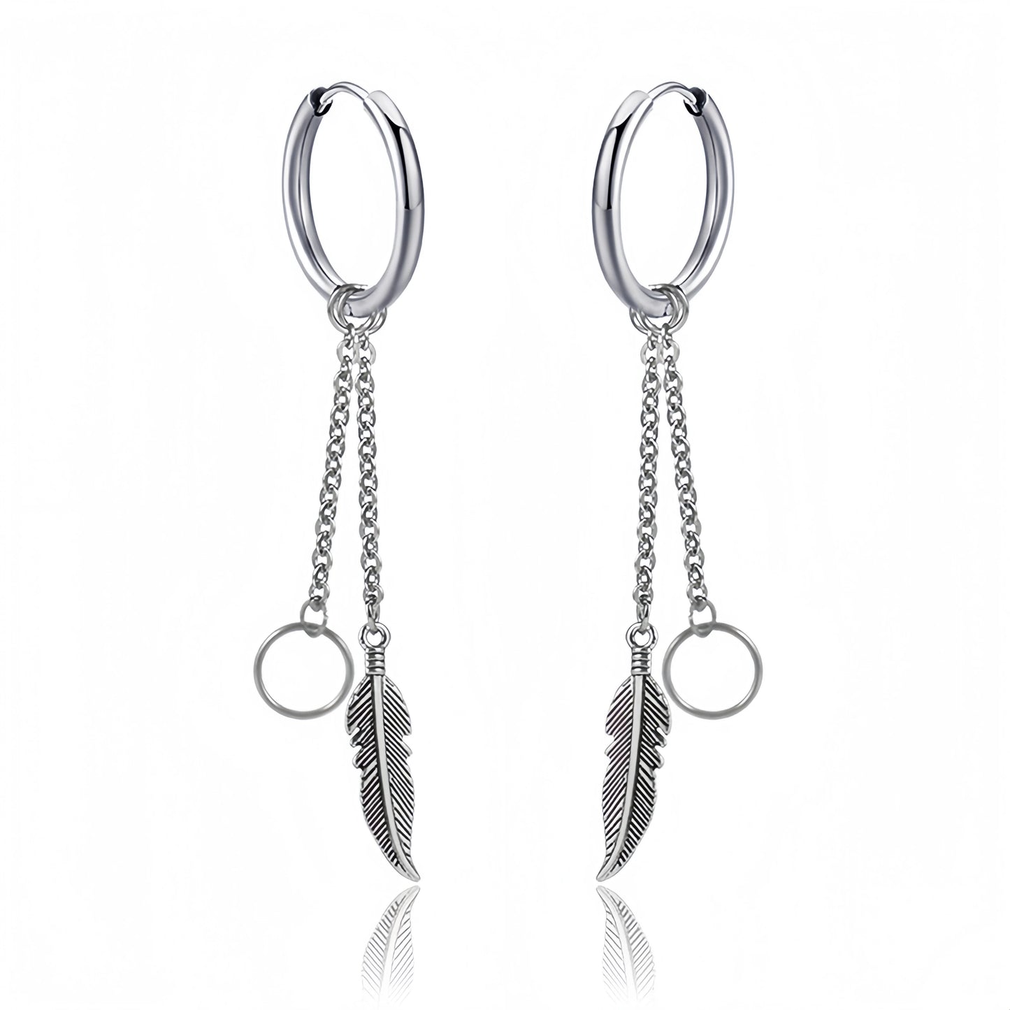 Long Hanging Crosses Leaves Pendants Hoops Woman Earrings Man Vintage Stainless steel Hip Hop Ear Piercing Jewelry Accessories