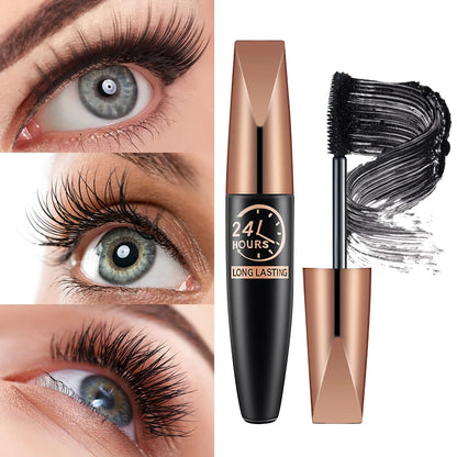 Silk Fiber Black Mascara Makeup Waterproof Lasting Lengthens Eyelashes Extension Non-smudge Anti-sweat Mascara Makeup Cosmetics.