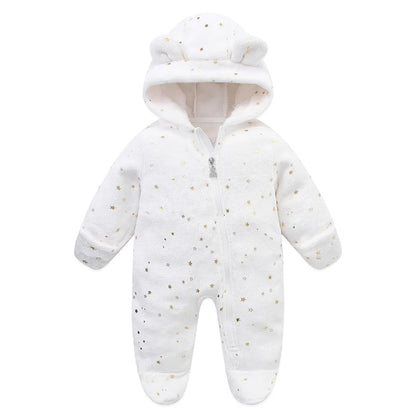 Weiche Neugeborene Baby Kleidung Flanell Herbst Winter Baby Jungen Mädchen Overall Cartoon Neugeborenen Body Warme Strampler für Babys 0-12M