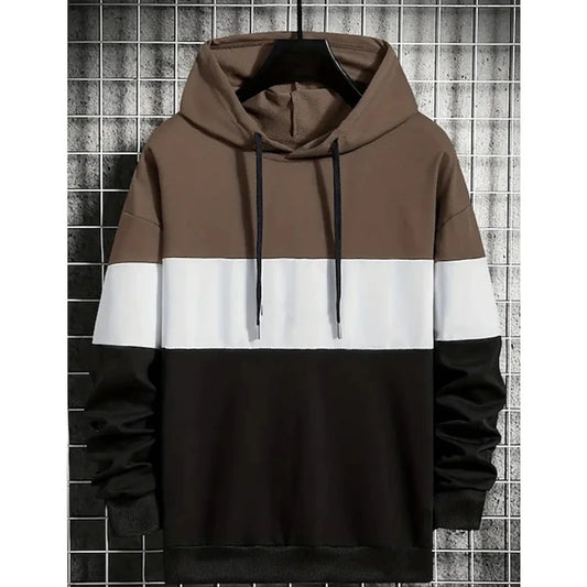 Men's Hoodies Fashion 3D Color Block Print Sweatshirts For Men Casual Simple Style Oversized Pullover Autumn and Winter Clothing.