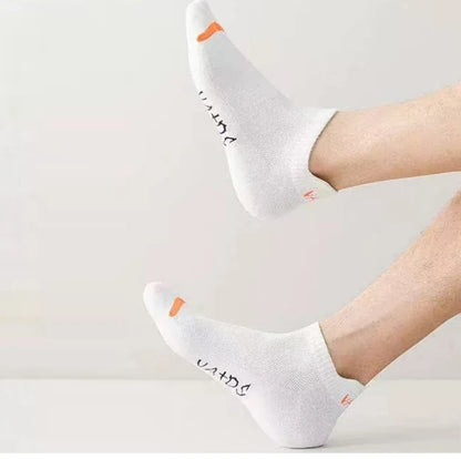 5 Pairs Men Bright Colored Ankle Socks Breathability Fashionable Casual Street Style Deodorizing Invisible Travel Running Socks.