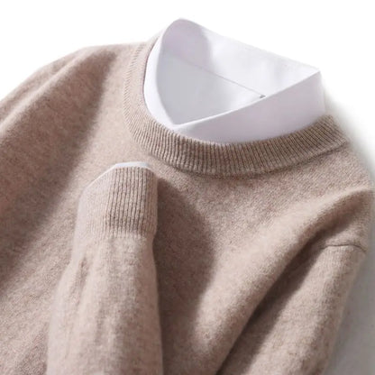 Autumn Winter Men Cashmere Sweater O-neck Soft Warm Pullovers Male Loose Knitted Shirt Korean men's winter blouse
