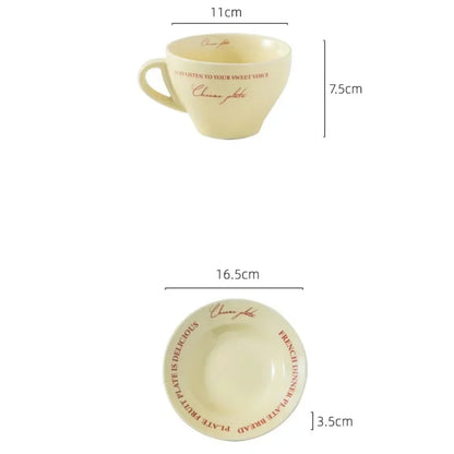 Ceramic Cup and Saucer Coffee Cup Set Milk Mug Dessert Plate Teaware Afternoon Tea Cup Drinkware Drinking Utensil Birthday Gift.