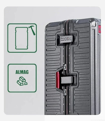 20-Zoll-Rollgepäck für die Kabine, multifunktionaler Reisekoffer, Passwortsperre, omnidirektionales Rad, Rollgepäckkoffer.