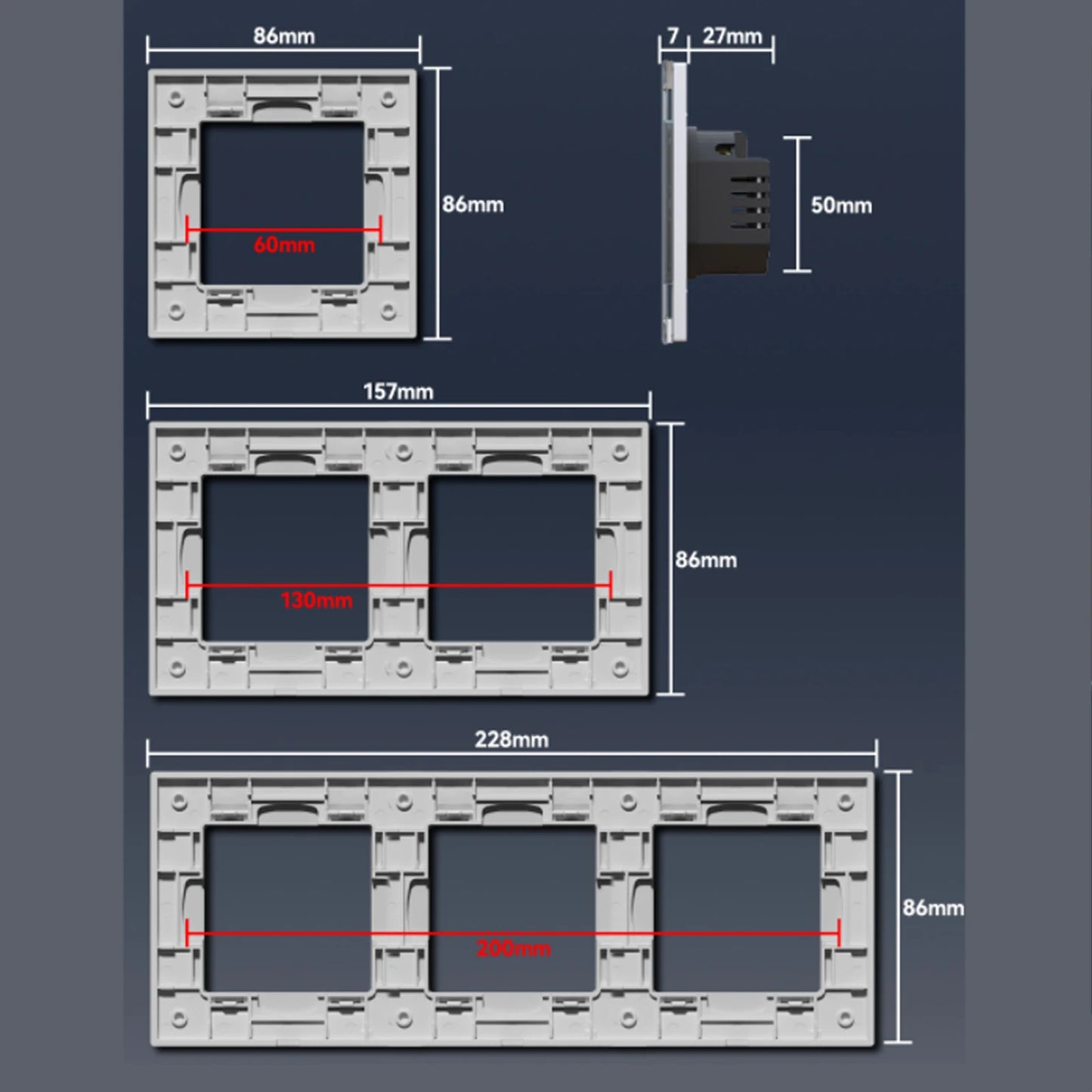 BSEED Zigbee-Schaltmodule Smart Click Lichtschalter Teile Schwarzer Glasrahmen DIY Kombination Wandsteckdosen USB-Anschluss E-Serie.