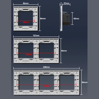 BSEED Zigbee-Schaltmodule Smart Click Lichtschalter Teile Schwarzer Glasrahmen DIY Kombination Wandsteckdosen USB-Anschluss E-Serie.