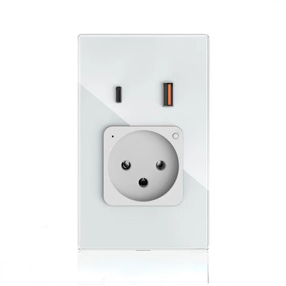 Melery Wifi Smart Israel Steckdose USB Stecker Steckdose Typ-C PD 20/30W Schnelle Ladung glas Panel Fernbedienung Alexa Google Hause.