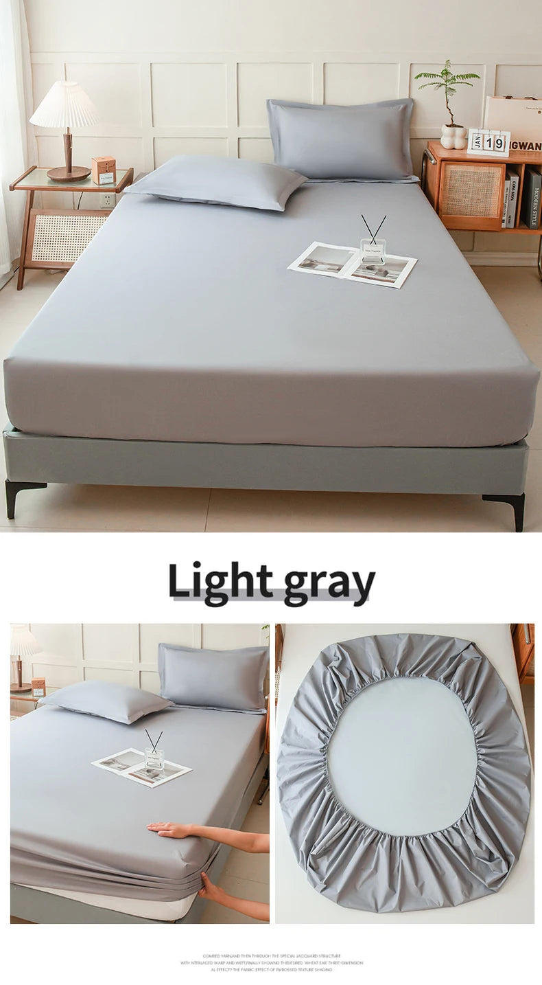 Waterproof Fitted Bed Sheet With 360 Elastic Band Mattress protector Cover Bedspreads for Single Double King Queen Size Bedsheet