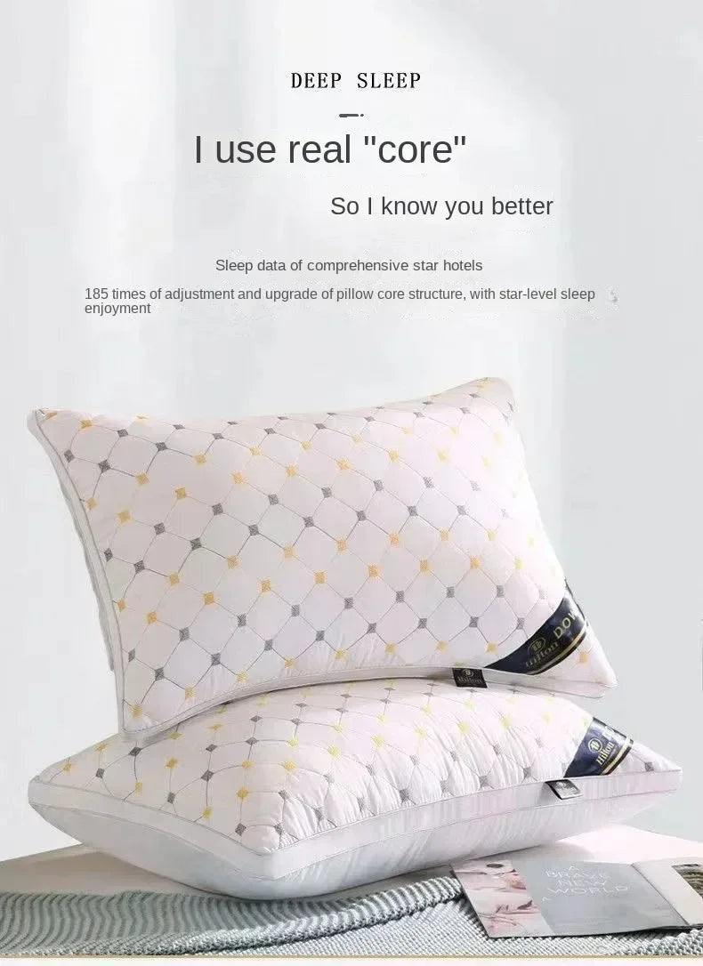 High Quality Pillow Feather Velvet High Rebound Pillow Core For Household Adult Single Neck Protection  To Aid Sleep Pillow Core.