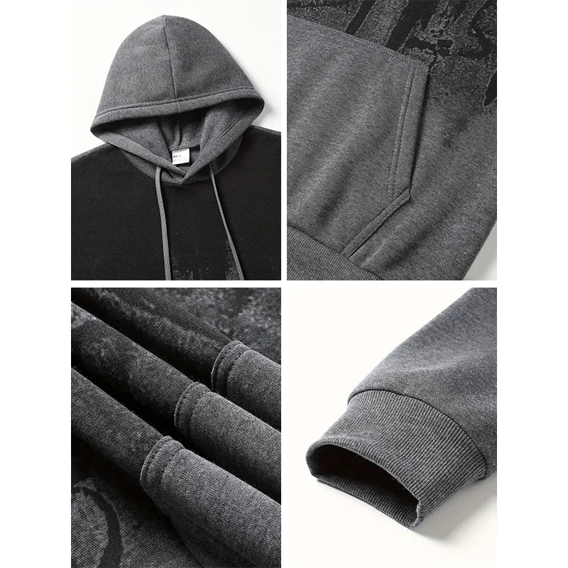 Men's Set Hooded Sweatshirts Sweatpants Autumn Winter Male Daily Casual Sports Jogger Suit 2025 Urban Fashion Hoodies Sportswear.