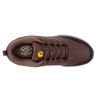 FitVille Men'S Widened Hiking Waterproof Outdoor Work Hiking Shoes With Arch Support To Relieve Heel Pain Lightweight Non-Slip.