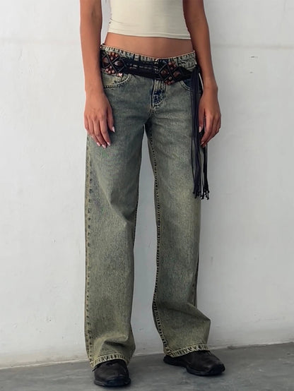 2024 neue Y2K Hohe Taille Baggy-Jeans Für Frauen Mode Lose Denim Breite Bein Hosen Casual Weibliche Kleidung XS-XL Drop verschiffen