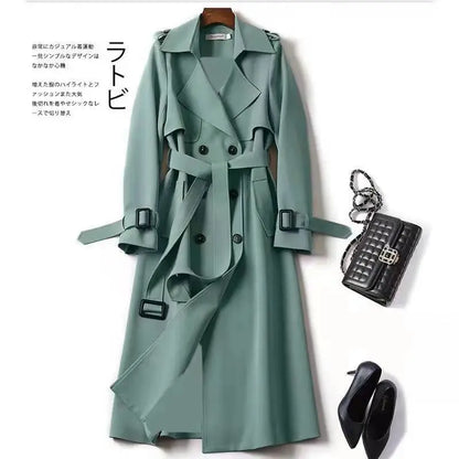 Herbst Winter Langarm Graben Mantel Für Frauen 2024 Mode Lose Büro Dame Lange Outer Jacke Mäntel Weibliche Kleidung