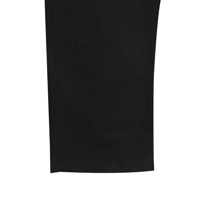 2024 drawstring men's simple fashion solid color casual cotton and linen straight trousers.