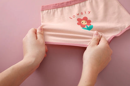 3Pcs/lot Kids Panties 7 Collections Chirdren's Underwear Lovely Girls Briefs Floral Grid Cute Pants Baby Dots Cotton Underpants