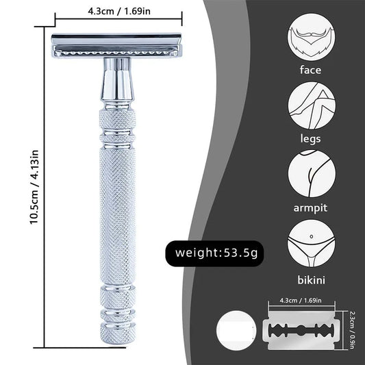 Double Sided Blade Male And Female uUniversal Hair Scraper, Safety Razor, Old-fashioned Shaver Barber Shaver Male.