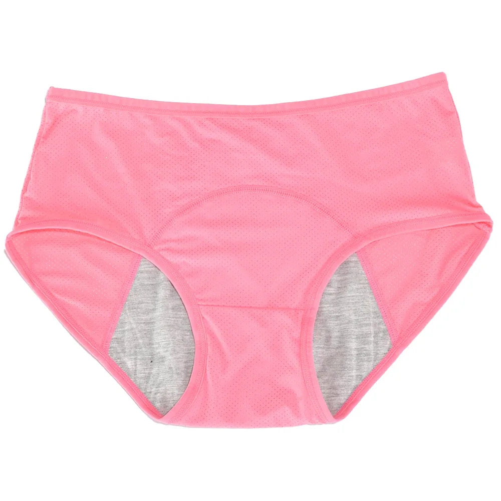 1pc Women's Leak Proof Menstrual Panties – Mid Waist Ice Silk Plus Size Waterproof Period Underwear Sexy Physiological Briefs