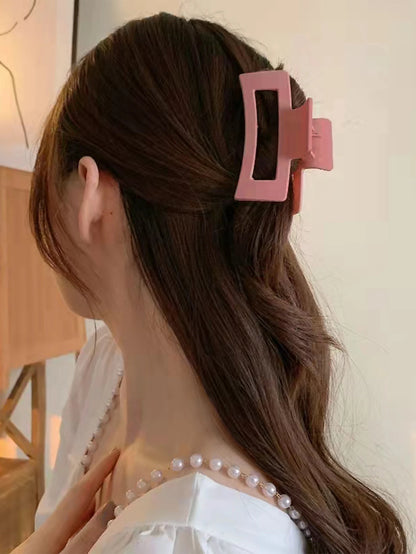 1/3/4/6 Pcs Medium Hair Claw Clips for Women Girls, Pink Strong Hold Matte Square Hair Clips for Thick Thin Hair