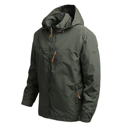 Windbreaker Men Tactical Jacket Waterproof Outdoor Hooded Coat Sports Military European Size S-5XL Field Climbing Thin Outwear.