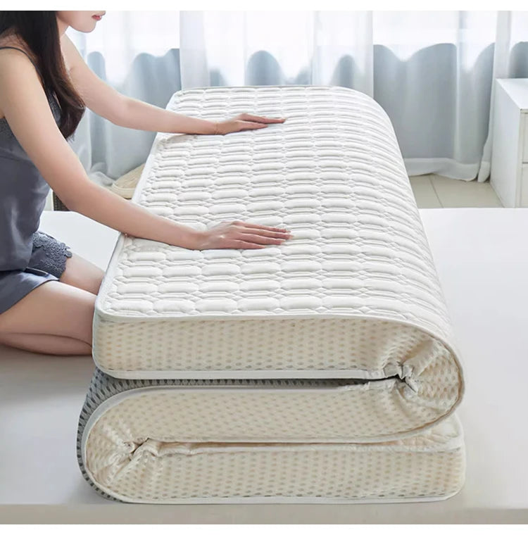 Latex-Schwammfüllung, Matratze, Bodenmatte, faltbar, langsamer Rückprall, Tatami-Baumwollbezug, Tagesdecken, 4/7 cm dicke, weiche Matratzen