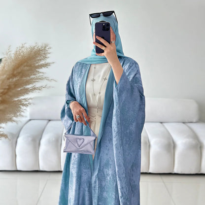 Mode Elegante Dubai Türkische Abaya Kleid Frauen Muslimische Frauen Muslimischen Kimino Kleid Abayas Vorne Offen Strickjacke
