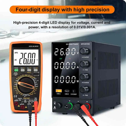 Adjustable DC Power Supply 30V 5A 10A 60V 120V 3A LaboratoryBench Power Source Switching Stabilized LCD Power Supply regulator.