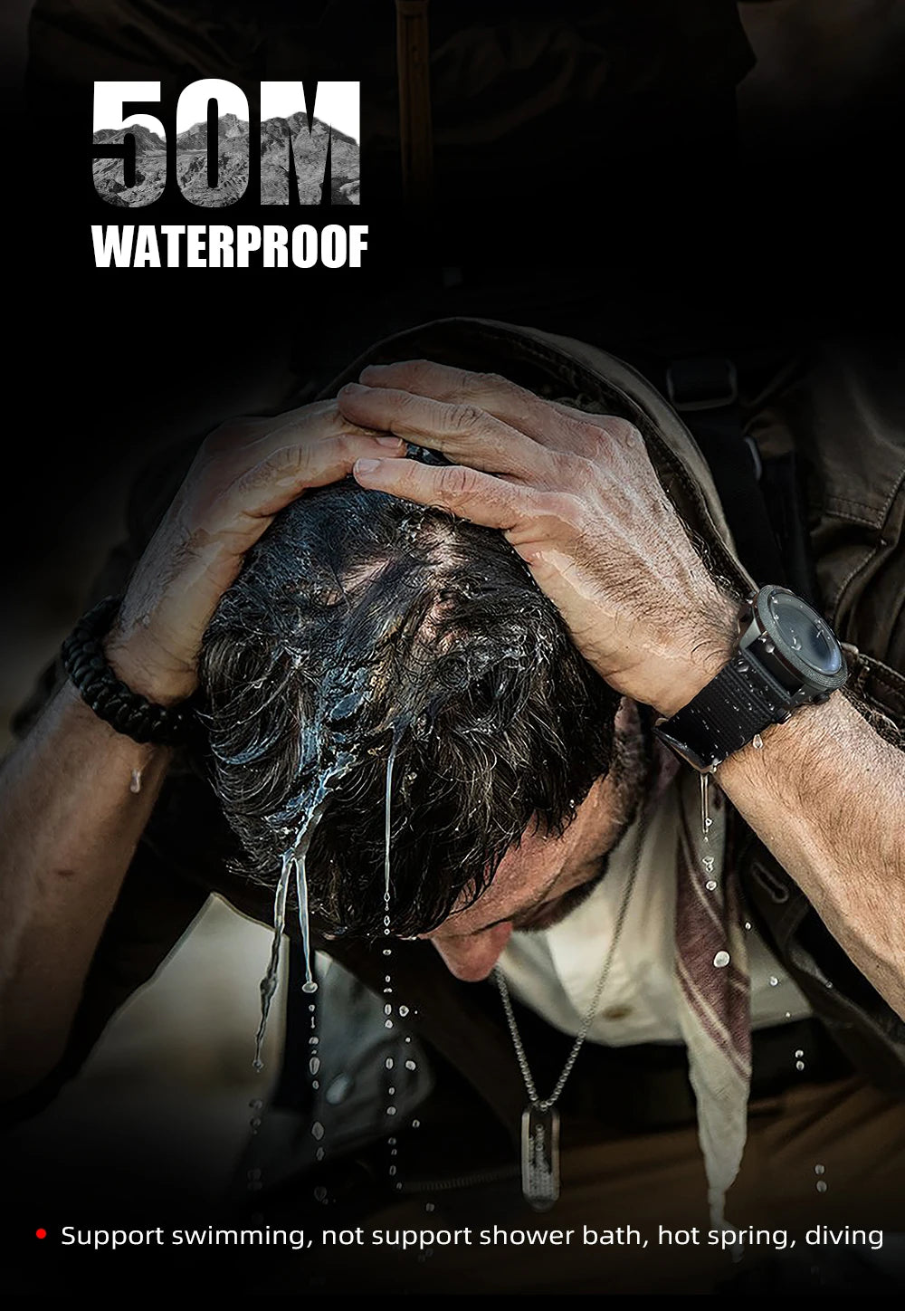 NORTH EDGE APACHE-46 Men Digital Watch Outdoor Sports Running Swimming Outdoor Sport Watches Altimeter Barometer Compass WR50M.