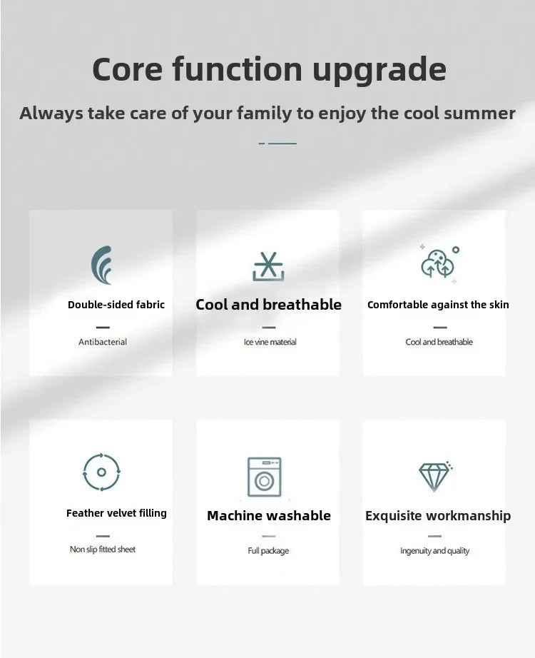 Summer Cool Bean Cool Feeling Ice Silk Neck Pillow for Children and Adults Dormitory Massage Pillow Core with Zipper Wholesale.