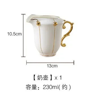 Bone China Coffee Set Europe Porcelain Tea Set Simple Ceramic Pot Creamer Sugar Bowl Teatime Teapot Coffee Cup Mug Coffeeware