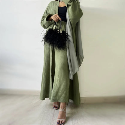 Modest Kimono Abaya Dubai Muslim Sets Islam Kaftan Dresses Kebaya Robe Femme Musulmane Abayas For Women Caftan Marocain Djellaba