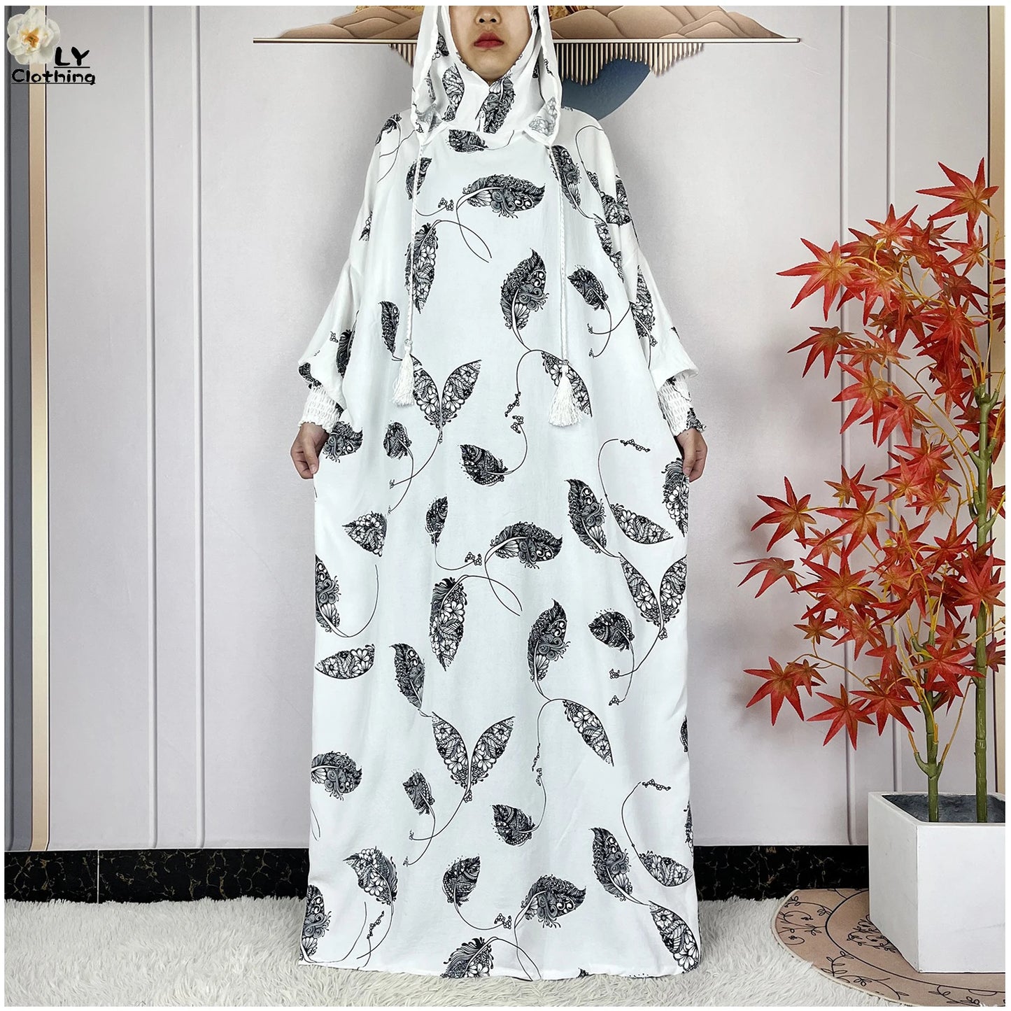 2025Hot Sales New Ramadan Muslim Double Hat Women Abaya Prayer Garment Islam Turkey Arabic Femme Abaya Prayer Kaftan Loose Robes.