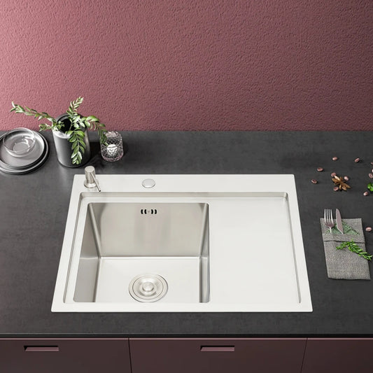 Spüle aus Edelstahl 304, großes Fassungsvermögen, verschleißfest, einfach zu installieren, für Restaurants/Wäsche/Geschäfte/Cafes