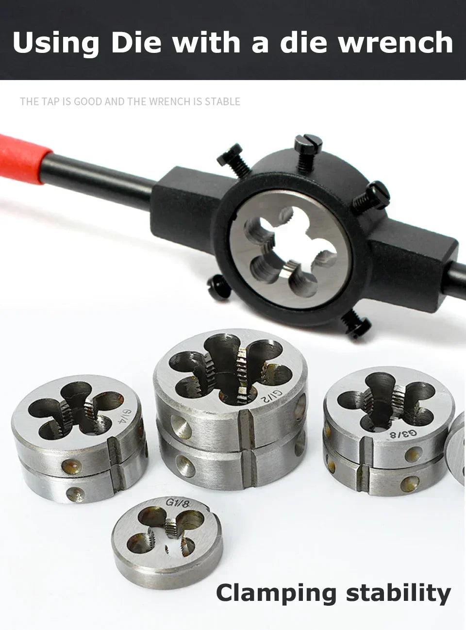 LIYU Rohrgewindeform, metrische runde Matrizen, G-Schneidwerkzeug für die rechte Hand, legierter Stahl, G1/16 G1/8 G1/4 G3/8 G1/2 G5/8 G3/4 G7/8 G1''