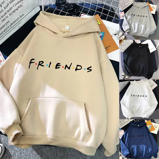 Frauen Freunde Drucken Hoodie Langarm Pullover Mode Kleidung Lässig Einfarbig Weiblichen Frühling Herbst Mode Streetwear.