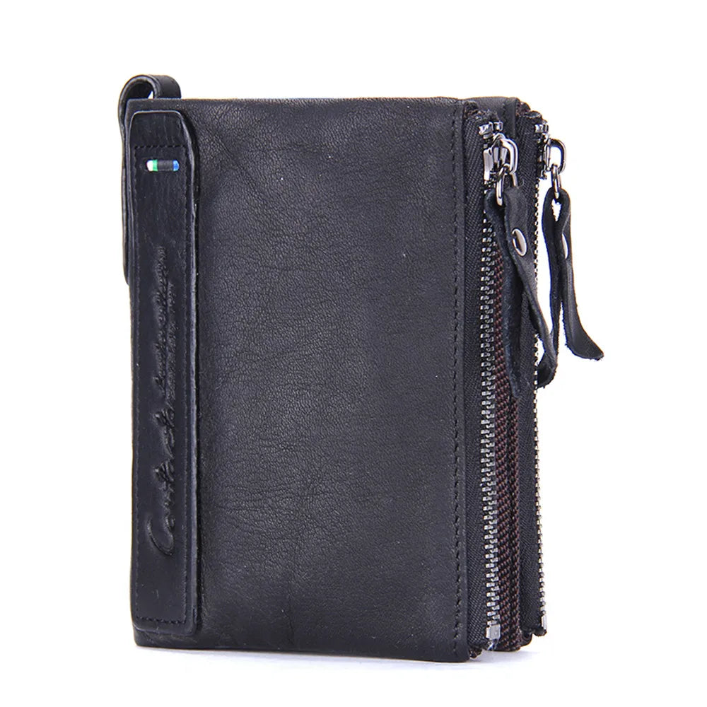 CONTACT'S Genuine Leather Short Wallets for Women Luxury Designer Coin Purse Female Money Clip Card Holder Customize Men Wallets
