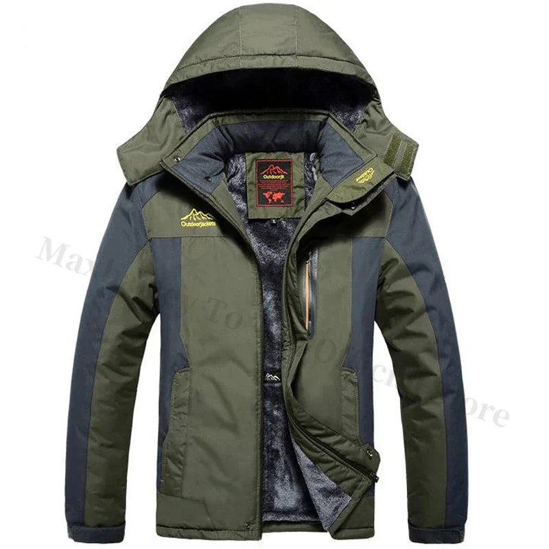 Winter Jacket Men Thick Fleece Waterproof Outwear unload Jackets Men's Windbreaker Army green Parka Raincoat Coats Plus Size 9XL.